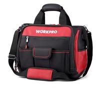 WORKPRO Bolsa de Herramientas 42x25x34 cm, respaldo rígido, correa ancha ajustable, carga 18-30kg