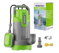 WORKPRO Bomba Sumergible para Aguas Sucias, 700W | Caudal Máx. 17000L/h, Inmersión hasta 7m e Interruptor de Flotador para Sótanos, Piscinas y Jardines