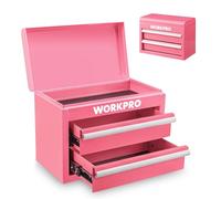 WORKPRO Caja de Herramientas Metálica con 2 Cajones, Organizador Pequeño