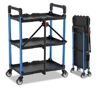 WORKPRO Carro de Servicio Plegable 3 Niveles, Capacidad 96kg | Carro Portátil para Herramientas con 3 Niveles de Almacenamiento, Ideal para Garaje, Almacén, Hogar u Oficina
