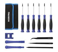 WORKPRO Destornilladores de Precisión 12-piezas, Juego de Destornilladores Magnéticos con Bolsa, Destornilladores de Punta Phillips y Torx, con Pinzas y Magnetizador para Bricolaje y Reparación