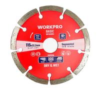 Workpro Disco Diamantado Segmentado Basic Ø115 x 22.2 mm para Corte de Hormigón, Piedra, Ladrillo y Cerámica