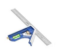 WORKPRO Escuadra Combinada Ajustable 300mm, Acero Inoxidable con Nivel | Escuadra Multifuncional para Carpintería con Regla Ajustable de Acero Inoxidable y Nivel de Burbuja para Mayor Precisión