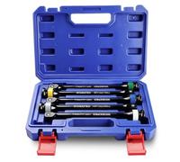 WORKPRO Juego de 5 Piezas Barras de Extensión Limitadoras de Par de 1/2" | 90-190 Nm, Longitud de 20 cm, Acero CR-MO con Estuche de Almacenamiento, para Llaves de Impacto y Cambio de Ruedas