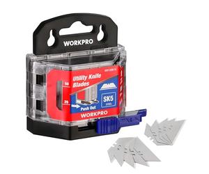 WORKPRO Juego de 50 Cuchillas de Recambio, Hojas Trapezoidales de Acero SK5 para Cúter Profesional y Cortador