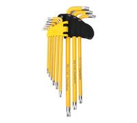 Workpro Juego de 9 Llaves Torx de Seguridad de Brazo Largo T10-T50 Acero Cromo-Vanadio Amarillo