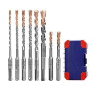 WORKPRO Juego de Brocas SDS Plus 8 Piezas para Hormigón | Brocas SDS Ø5-12mm con Estuche, Para Ladrillo, Piedra, Cemento y Concreto