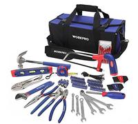 WORKPRO Juego de Herramientas 156 Piezas con Bolsa | Kit De Herramientas Para Hogar Con Alicates, Destornilladores, Llaves Hexagonales Y Accesorios
