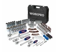 Workpro Juego de herramientas mecánicas de 172 piezas con carracas de ¼, 3/8 y ½ pulg