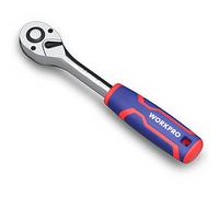 WORKPRO - Llave de trinquete (1/4", 72 dientes, reversible | Cabezal CR-MO de liberación rápida, acabado cromado, mango ergonómico antideslizante