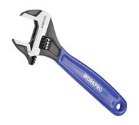 WORKPRO Llave Inglesa de 250 mm, Llave Ajustable de Cr-V, Llave Métrica de Boca Ancha de 35 mm, con Mango Ergonómico Suave