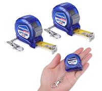 WORKPRO Mini cinta métrica, 2 unidades de 6 pies retráctiles de fácil lectura, llavero métrico, tamaño de bolsillo, cinta métrica pequeña para ingeniero, portátil, carcasa protectora de ABS, azul