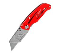 Workpro Navaja Multiusos Plegable con Cambio Rápido Mecanismo, Mango de Aluminio, Incluye Clip