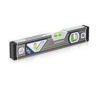 WORKPRO Nivel de Burbuja Torpedo 254mm, Aluminio 45°/90°/180° | Nivel Torpedo de Aluminio Resistente a Golpes con Viales Fáciles de Leer para Mediciones Horizontales, Verticales y Angulares