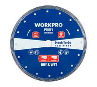 Workpro Profi Disco Diamantado Turbo de Corte Continuo Ø125 x 22,2 mm para Piedra, Hormigón, Ladrillo y Cerámica - Acero 65MN