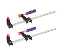 WORKPRO Sargentos de Barra Metálicos, 2 Piezas, 300mm | Sargentos de Tornillo con Liberación Rápida, Fuerza Máxima de Sujeción de 272kg para Carpintería, Encolado y Ensamblaje