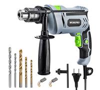 WORKPRO Taladro Percutor 850W, Mango Giratorio 360° y Velocidad Variable