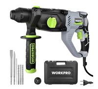 WORKPRO Taladro Percutor Eléctrico 1050W, 4 Funciones con Brocas SDS Plus