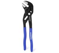 WORKPRO Tenaza Llave de 255mm, Llave de Alicate de Cr-V, Llave Ajustable, Tenazas con Mandíbula de Autoajuste, Apertura Máxima de Mandíbula 50mm, Mango Ergonómico