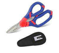 WORKPRO Tijera para Electricista con Pelacables 152mm, Tijera para Cables, Tijeras Universales, Multifuncionales con Pelacables de Acero Inoxidable