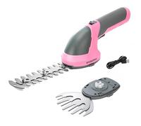 WORKPRO Tijeras Cortacésped y Arreglasetos 2 en 1 7,2V con 2 Cuchillas | Cortasetos a Batería 2Ah con Cuchillas de 100mm y 150mm para Recortar Césped y Arbustos del Jardín,Rosa