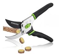 WORKPRO Tijeras de Podar Bypass 220 mm, Tijeras de Jardín para Ramas Frescas hasta 16 mm, Tijeras para Rosales con Cuchilla Antiadherente y Mango Ergonómico, Ligeras 267 g