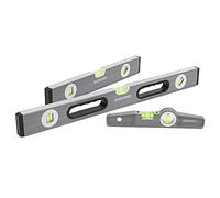 WORKPRO Torpedo - Juego de nivel de burbuja de 3 piezas, 22,8 cm (magnético), 40,6 cm (no magnético), 61 cm (no magnético), medición por burbujas, transparente, verde