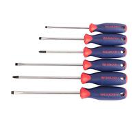 WORKPRO W000800 - Juego de destornilladores, cuchillas de cromo vanadio con puntas magnéticas y empuñaduras de plástico