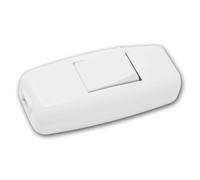 world-trading-net Interruptor de Cable unipolar, Blanco, 250 V/6 A - Interruptor basculante intermedio para Cables Planos de 2 x 0,75 mm² - terminales de Tornillo con Alivio de tensión
