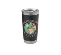World Traveler, Wanderlust Dónde seguir en todo el mundo Vaso térmico de acero inoxidable de doble pared