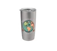 World Traveler, Wanderlust Dónde seguir en todo el mundo Vaso térmico de acero inoxidable de doble pared