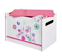 Worlds Apart Hello Home 474FLW - Juguetero con diseño de Flores y pájaros, Color Blanco y Rosa