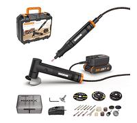 Worx 20V 2-Tool MakerX Combo Kit WX990, PowerShare, Rotary Tool+Angle Grinder, Portátil y Ligero, 1 Batería, 1 Cargador, 35pcs Accesorios