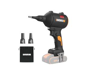 WORX 20V soplador de Polvo inalámbrico con Motor sin escobillas - colector de Polvo eléctrico para Limpieza, soplador de Aire comprimido (WX099 con batería y Cargador) (Sin batería)