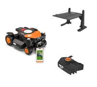 Worx Landroid Vision Cloud WR340E 4WD Robot Cortacésped con Garaje y Cut-to-Zero, Sin Cable Perimetral, hasta 600 m², (Evitación de Obstáculos con IA, Navegación VSLAM + RTK Cloud, 84% de Pendiente)