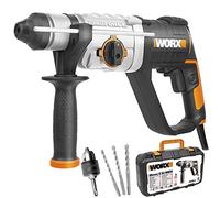 WORX Martillo SDS-Plus 3 funciones 800W 2,5 J | WX339.3 | 1.050rpm, 5.300ipm, caja de engranajes de aluminio, control de velocidad variable