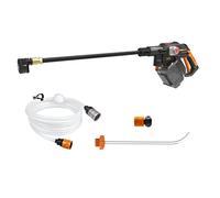 Worx Nitro HydroShot WG633E - Limpiador a presión portátil inalámbrico de Alto Flujo de 20 V con Motor sin escobillas de hasta 56 Bar de presión, Boquilla de pulverización múltiple y Accesorios (Solo
