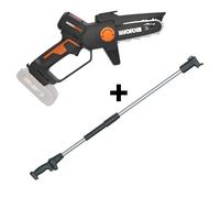 Worx Nitro WG325E - Podadora manual de batería + Pértiga - BATERÍA Y CARGADOR NO ESTÁN INCLUIDOS