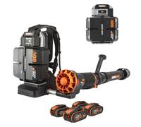 Soplador de hojas 80V Máx. WORX NITRO | WG572E | PowerShare | Incluye 4 baterías de 20V y 4Ah | Cargador BaseCamp | Tecnología A