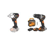 WORX Pack WX352 | WX272.9 | Taladro percutor más Llave de impacto 300Nm | 2 Baterías | Cargador y maletín