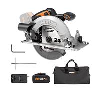 Worx Sierra circular WX520 20V PowerShare Brushless, incluye batería 4Ah y cargador, corte a bisel