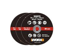 WORX WA6076.3 | 3 unidades | Discos de corte de metal para cortadora WX801 (76 mm) | 76x1,2x10mm | Para metal y plástico