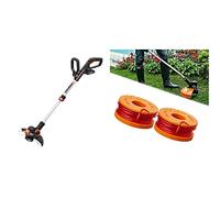 WORX WG163E.1 300mm Batería Negro, Naranja, Plata cortabordes y desbrozadora - Cortacésped (& WA0004.1 - Carrete para cortabordes 3m 1,65mm (x2 uds)