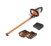WORX WG284E.1 - Cortasetos con batería de 40 V (2 x 20 V), Cuchillas de Corte Dobles de 60 cm para Cortes limpios y Uniformes, Distancia Entre Dientes de 27 mm, Ligero y Estable, protección de Manos,