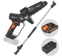 Worx WG327E - Podadora manual de batería + pértiga alargadora de 125cm - 20V 2 Ah