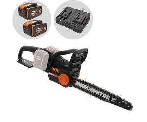 Worx WG385E Nitro - Electrosierra de batería - 2 x 40V 4Ah - Espada de 40 cm