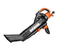 Worx WG505E Trivac - Soplador de jardín y vacío para Limpiar Patios de Hojas y Otros residuos, Negro, Cable de 10 m
