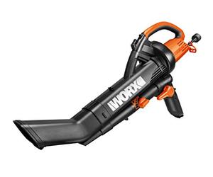 Worx WG505E Trivac - Soplador de jardín y vacío para Limpiar Patios de Hojas y Otros residuos, Negro, Cable de 10 m