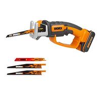WORX WG894E Serrucho multifunción 20V-2Ah, 1 batería y cargador incluido, para madera, plástico y ramas, compacto y ligero, incluye sierras anclaje universal para sierra de calar