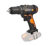 WORX WX108.9 Taladro Atornillador 20V Sin Batería ni Cargador, Portabrocas 13mm, 45Nm, 2 Velocidades, Embrague 20+1, Luz LED y Clip Cinturón
